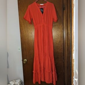 R. Vivimos button front maxi dress